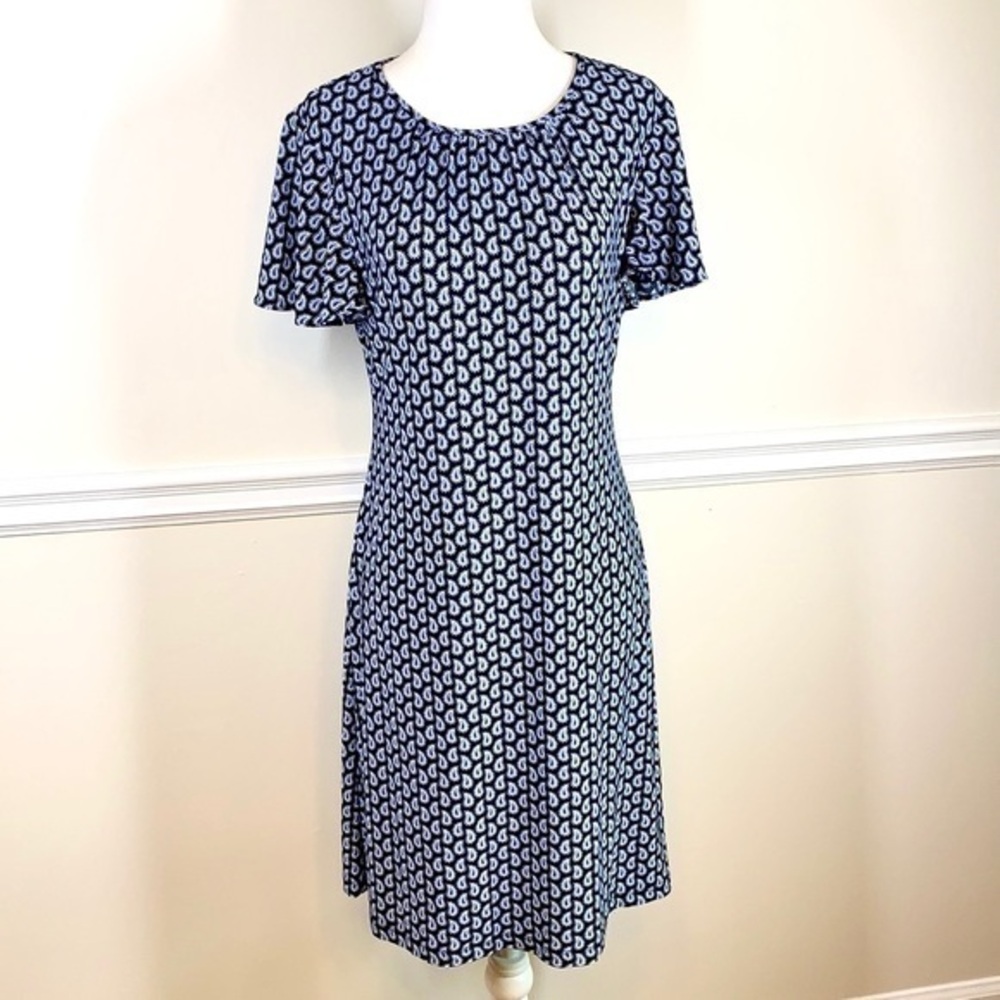 TOMMY HILFIGER Paisley Blue Short Sleeve Dress 6